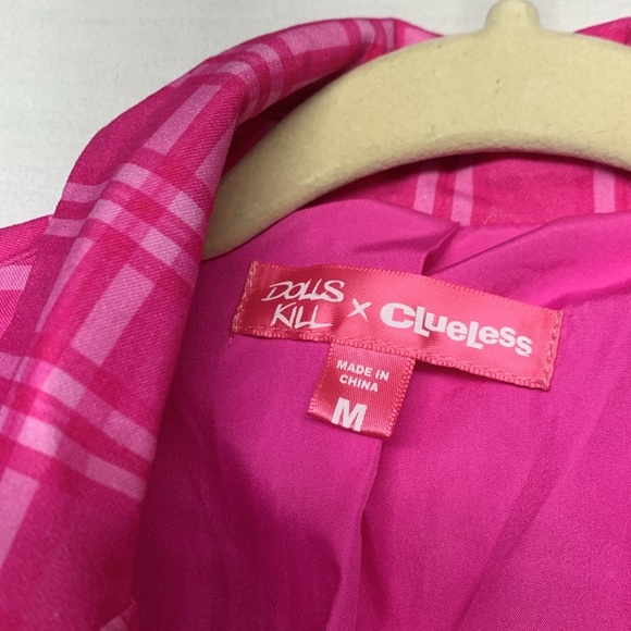 Dolls Kill X Clueless Pink Plaid Blazer - Picture 4 of 9